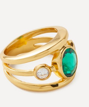 Shyla - 22ct Gold-Plated Emerald Gigi Ring image number 1