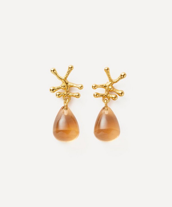 Shyla - 22ct Gold-Plated Nuria Champagne Drop Earrings