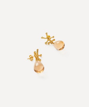 Shyla - 22ct Gold-Plated Nuria Champagne Drop Earrings image number 1