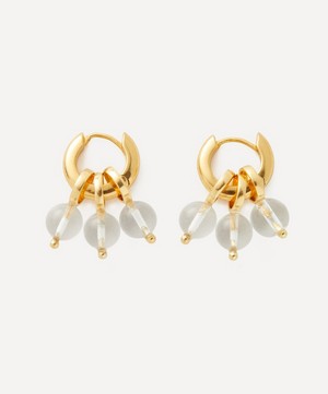 Shyla - 22ct Gold-Plated Daphnie Clear Huggie Hoop Earrings image number 1