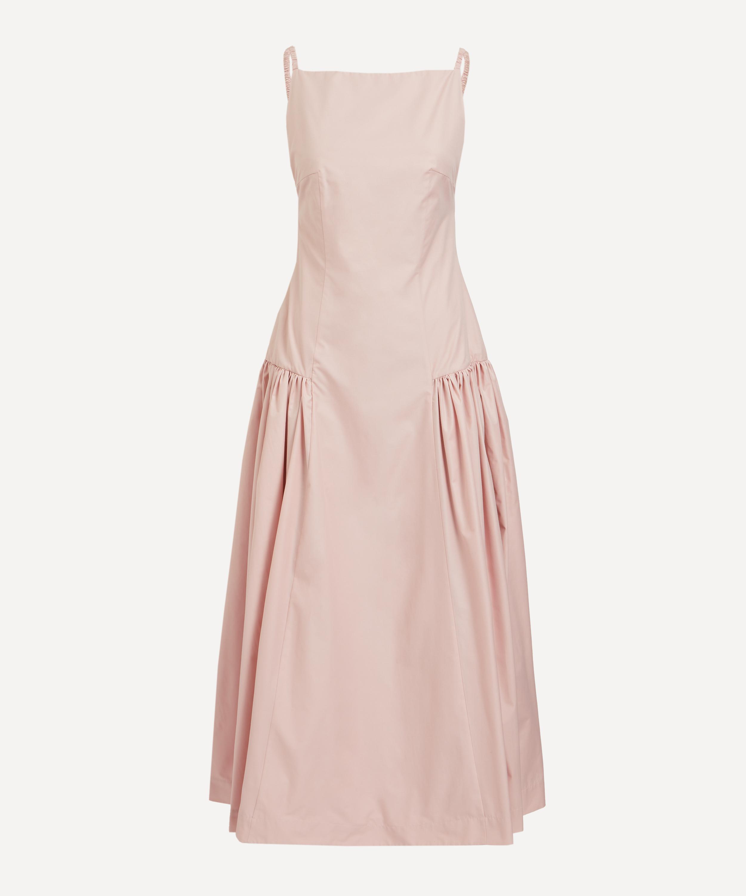 Molly Goddard - Emerald Backless Pleated Dress image number 0