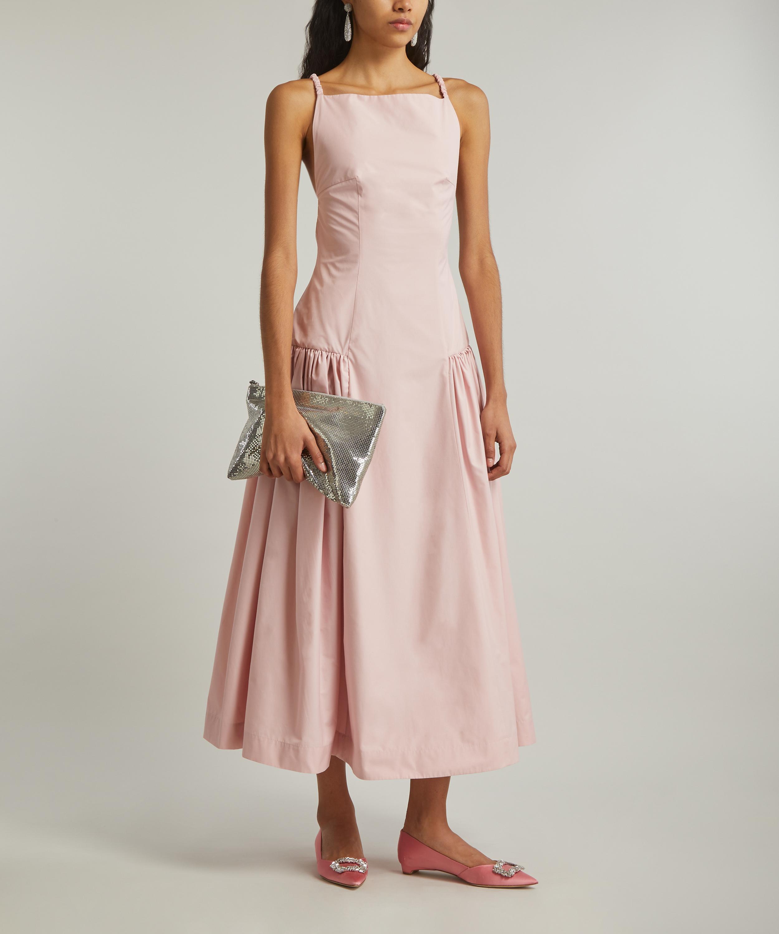 Molly Goddard - Emerald Backless Pleated Dress image number 1