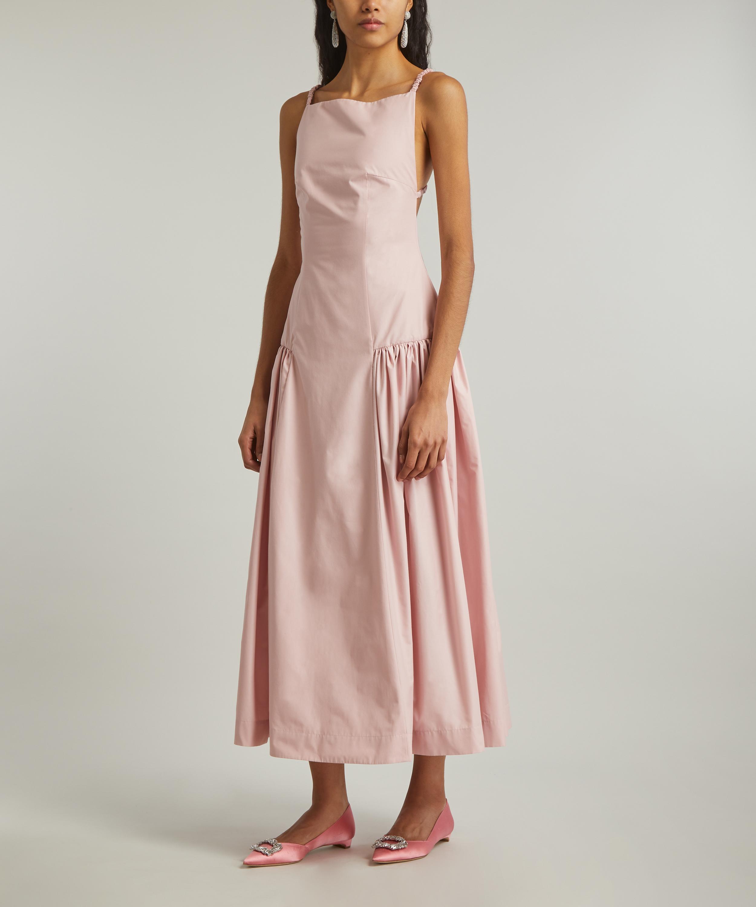 Molly Goddard - Emerald Backless Pleated Dress image number 2