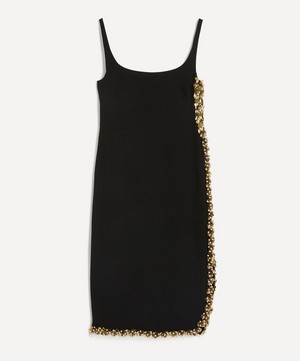 Dries Van Noten - Black Embellished Crepe Midi-Dress image number 0