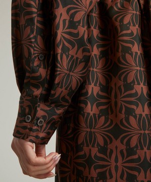 Dries Van Noten - Graphic Butterfly Silk Shirtdress image number 4