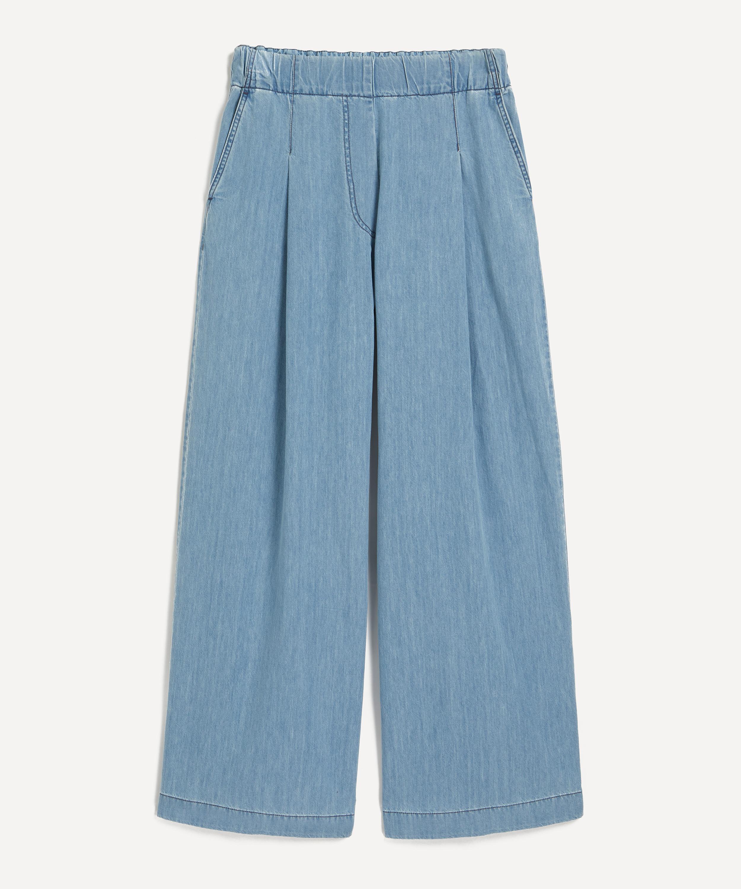 Dries Van Noten - Wide Leg Chambray Denim Trousers image number 0