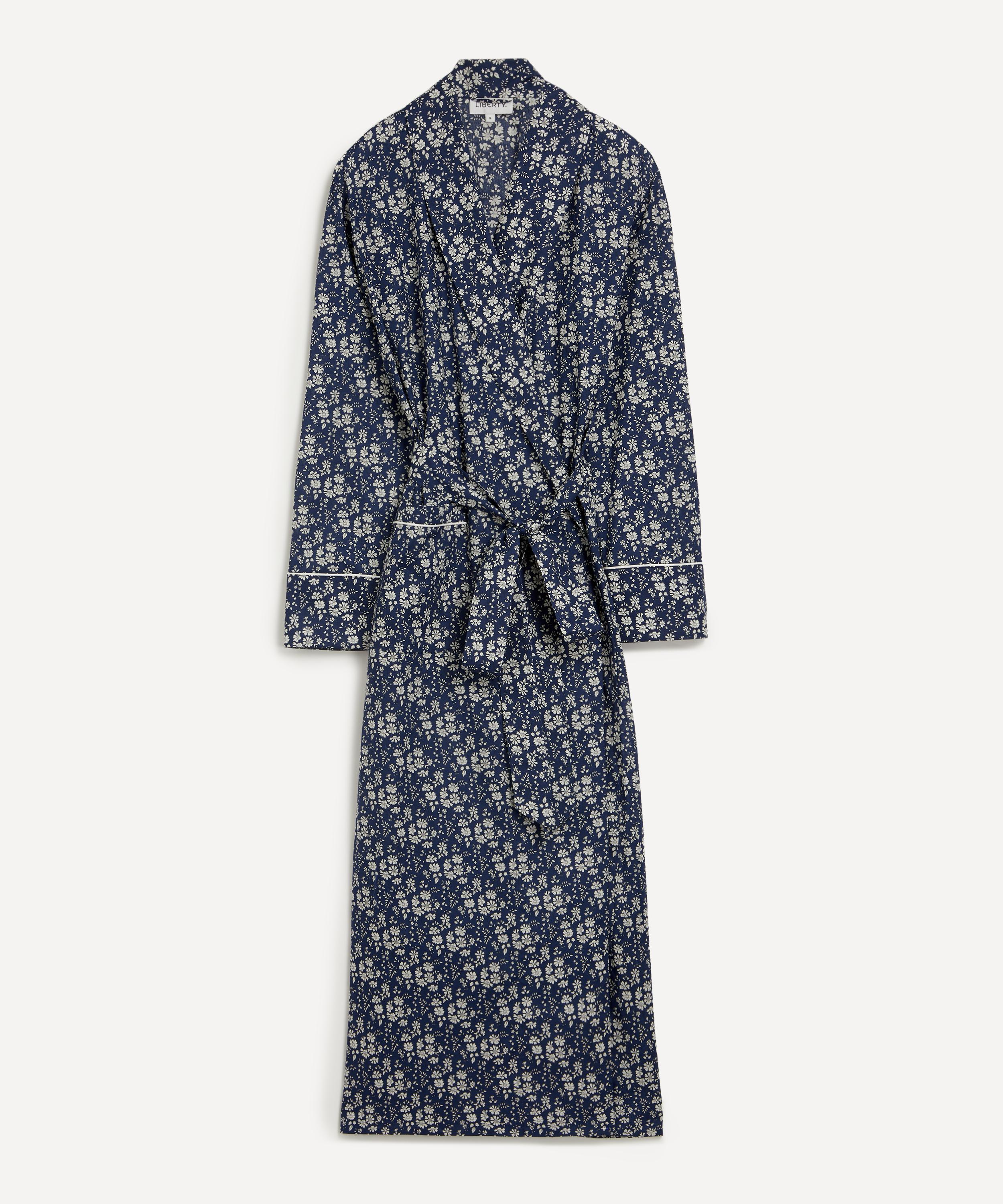 Brushed organic cotton patterned robe