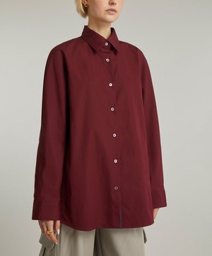 Dries Van Noten - Oversized Burgundy Shirt image number 2