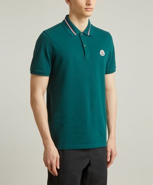 Moncler - Forest Green Logo Patch Polo Shirt image number 2