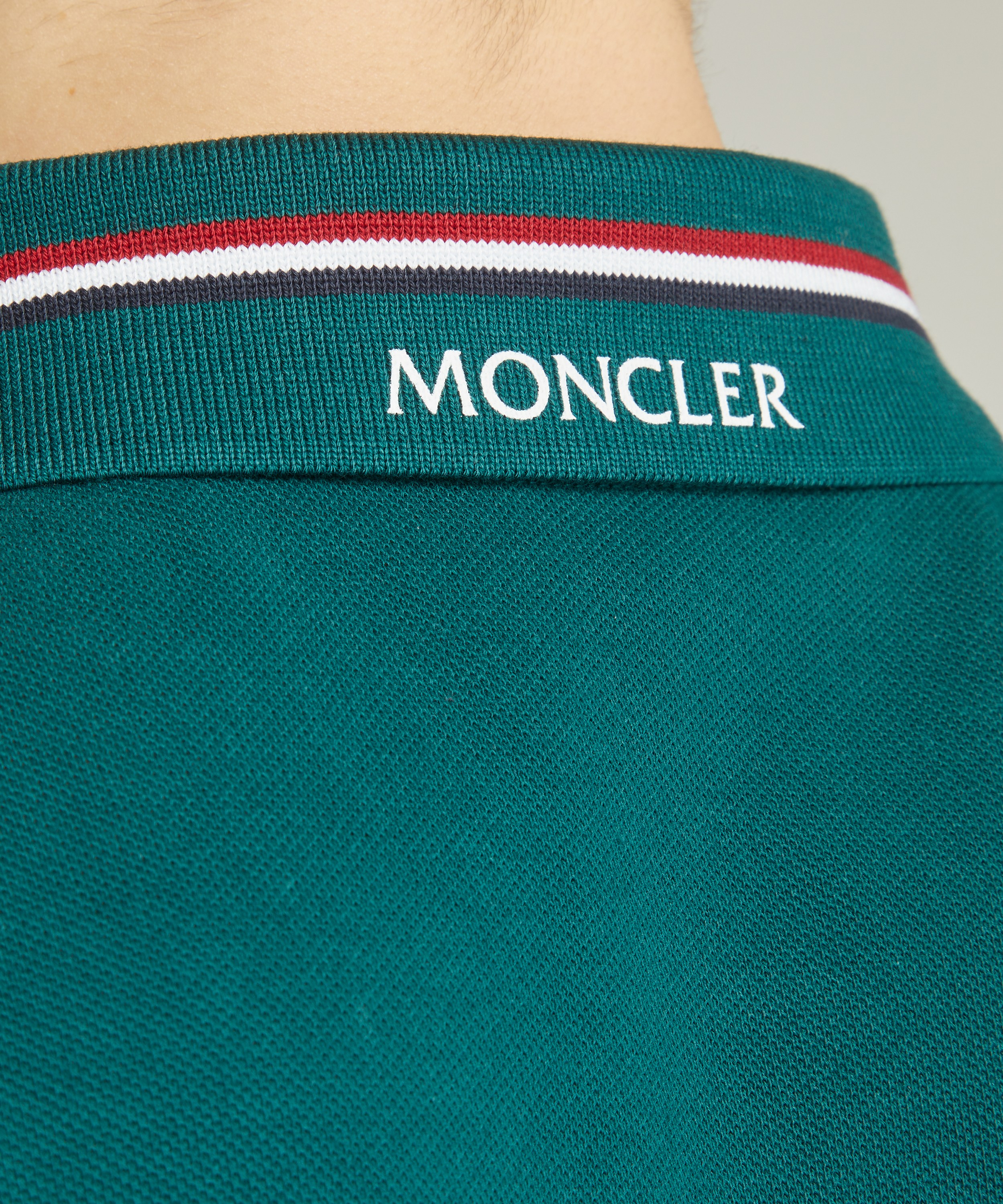 Moncler - Forest Green Logo Patch Polo Shirt image number 4