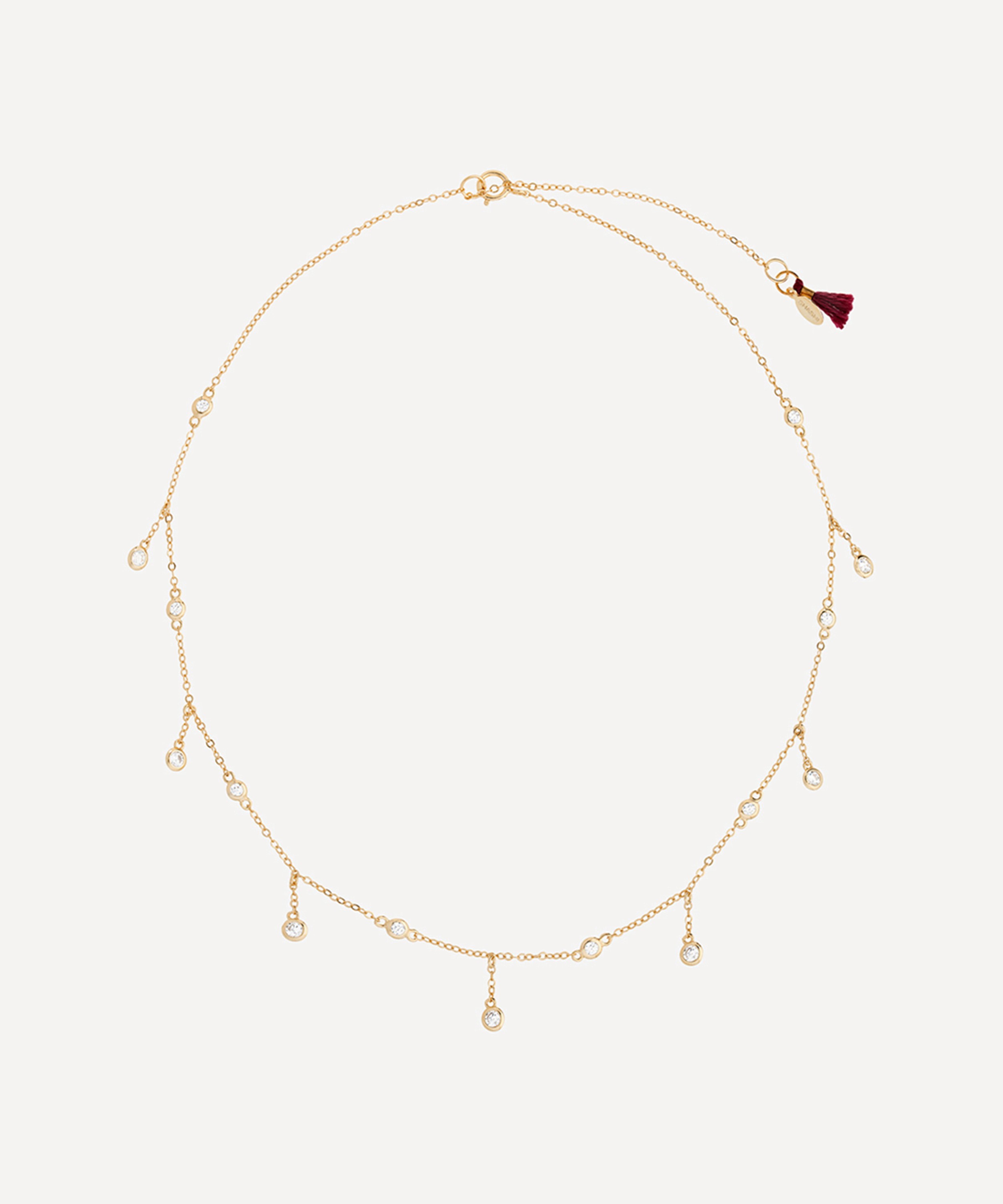 SHASHI - 14ct Gold-Plated Solitaire Drop Necklace