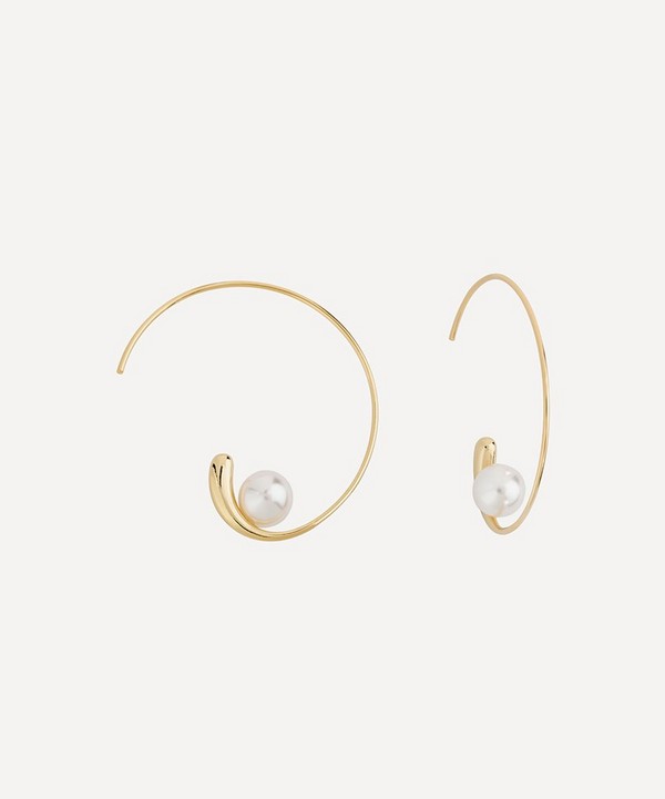 SHASHI - 14ct Gold-Plated Jemima Pearl Hoop Earrings