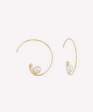 SHASHI - 14ct Gold-Plated Jemima Pearl Hoop Earrings image number 0