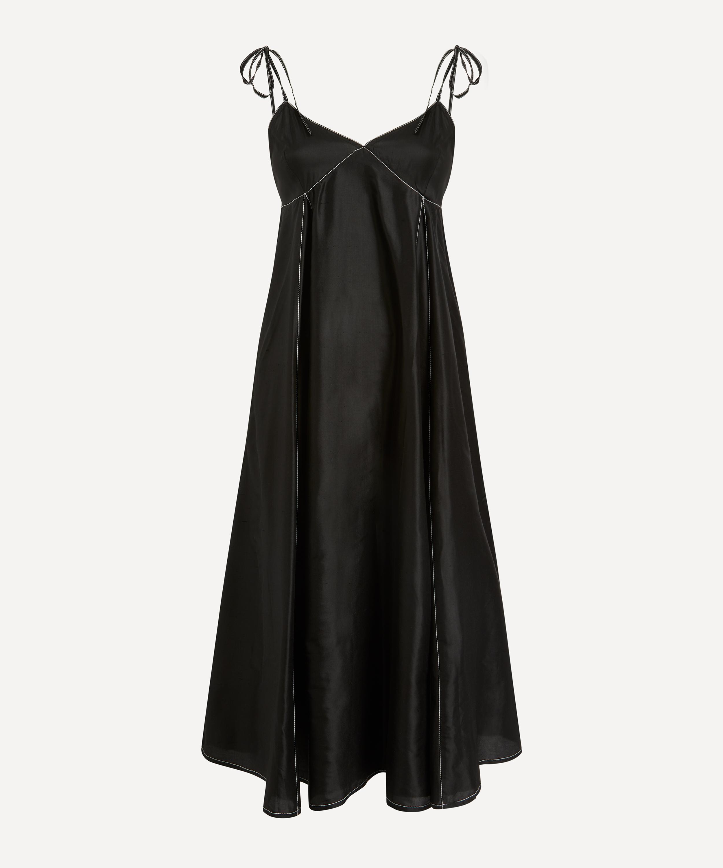 Black Richelieu Velvet Slip Dress