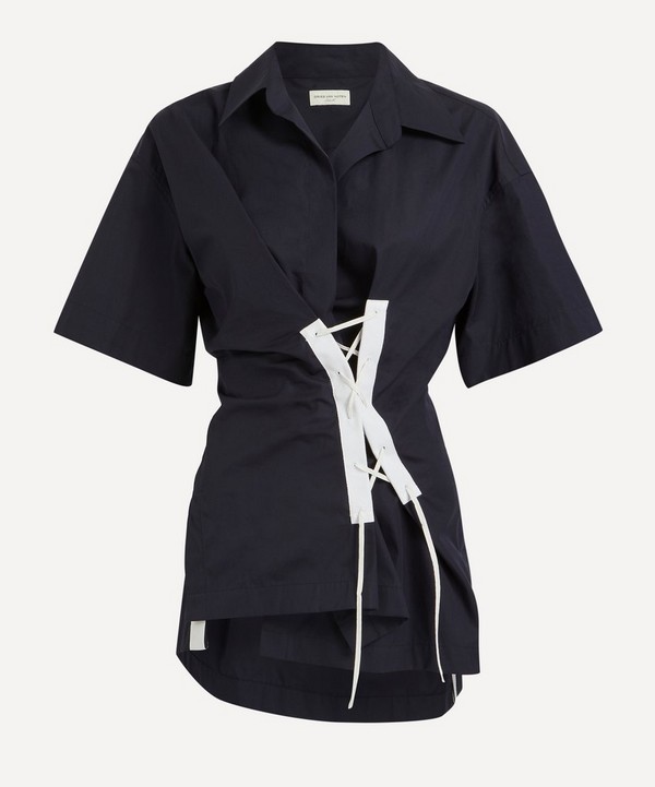 Dries Van Noten - Lace-Up Cotton Shirt image number null
