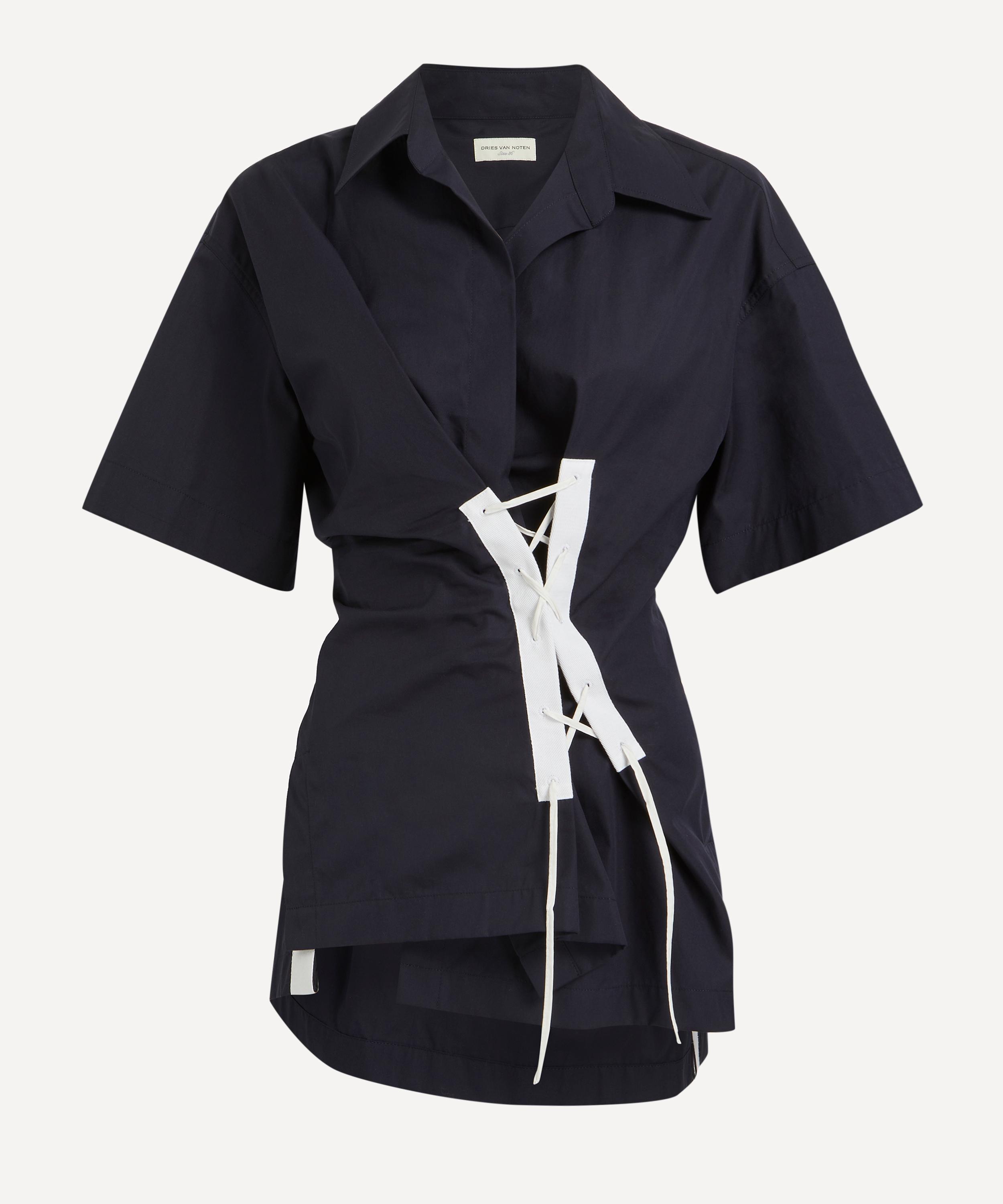 Dries Van Noten Lace-Up Cotton Shirt