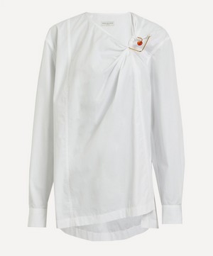 Dries Van Noten - Embellished Twisted Oversized Shirt image number 0