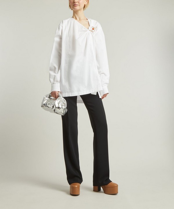 Dries Van Noten - Embellished Twisted Oversized Shirt image number null