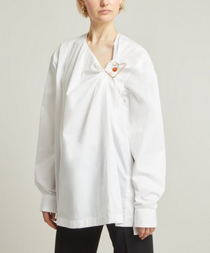 Dries Van Noten - Embellished Twisted Oversized Shirt image number 1