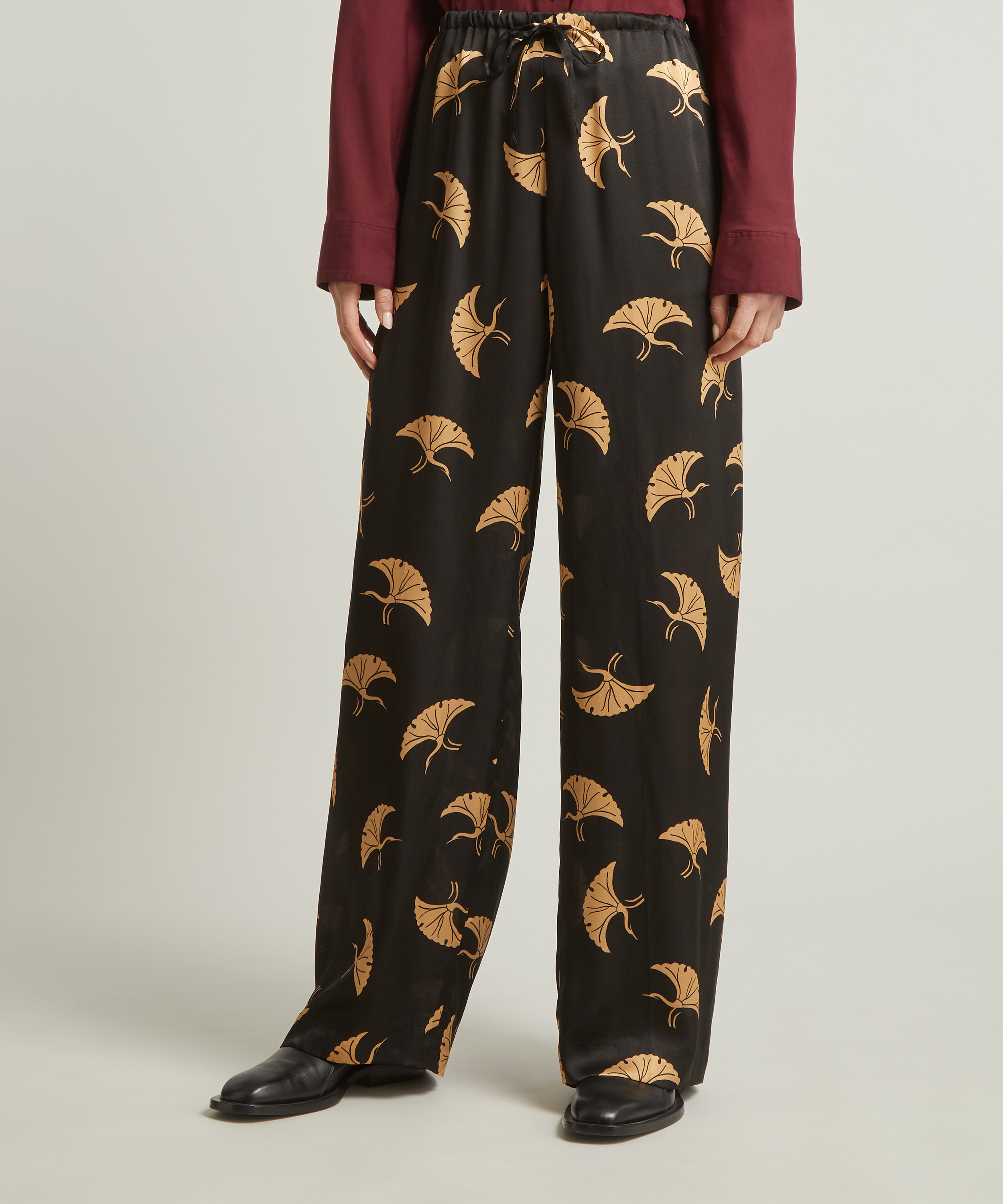 Dries Van Noten - Printed Silk Trousers image number 1