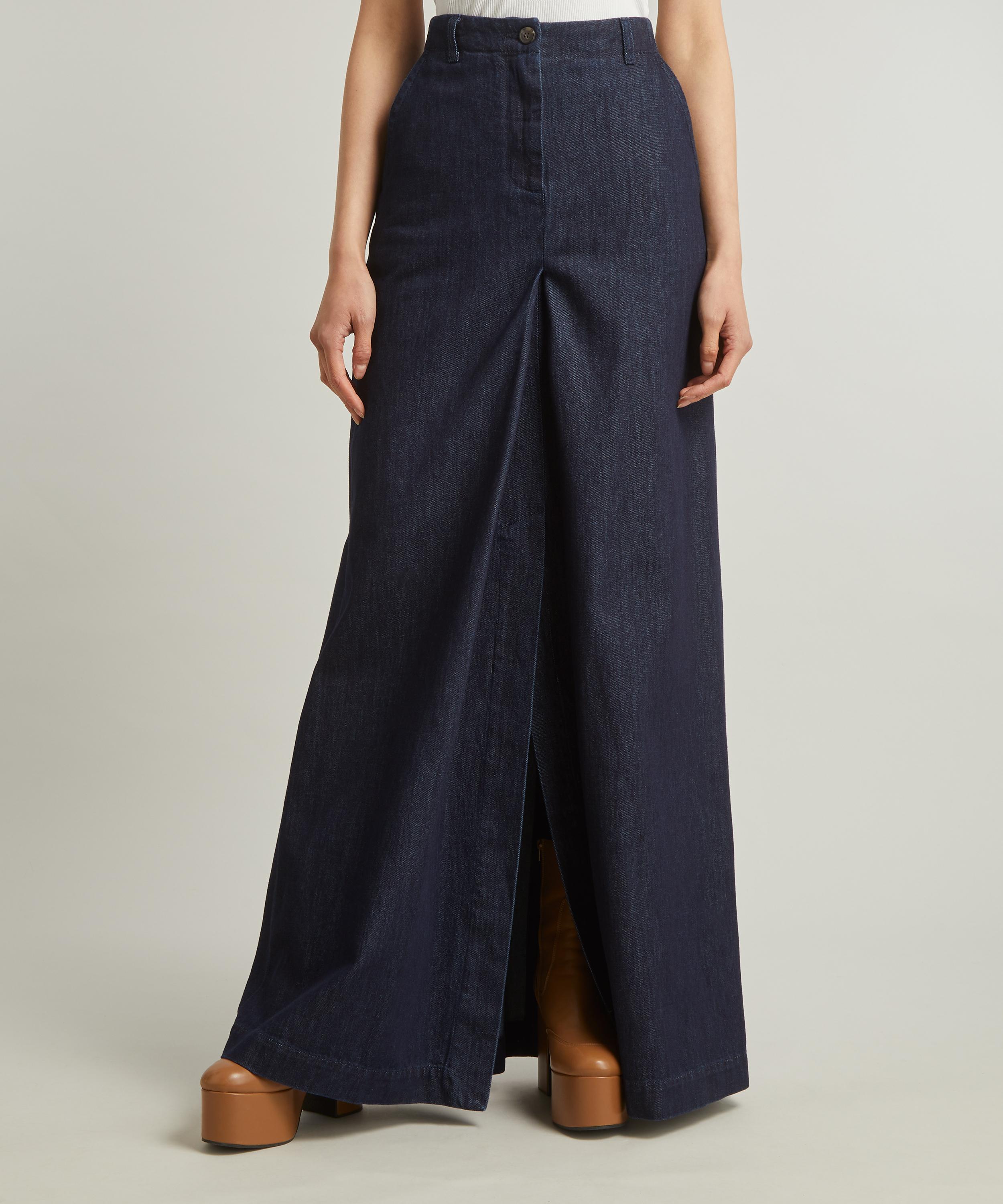 Dries Van Noten - Indigo Denim Maxi-Skirt image number 2