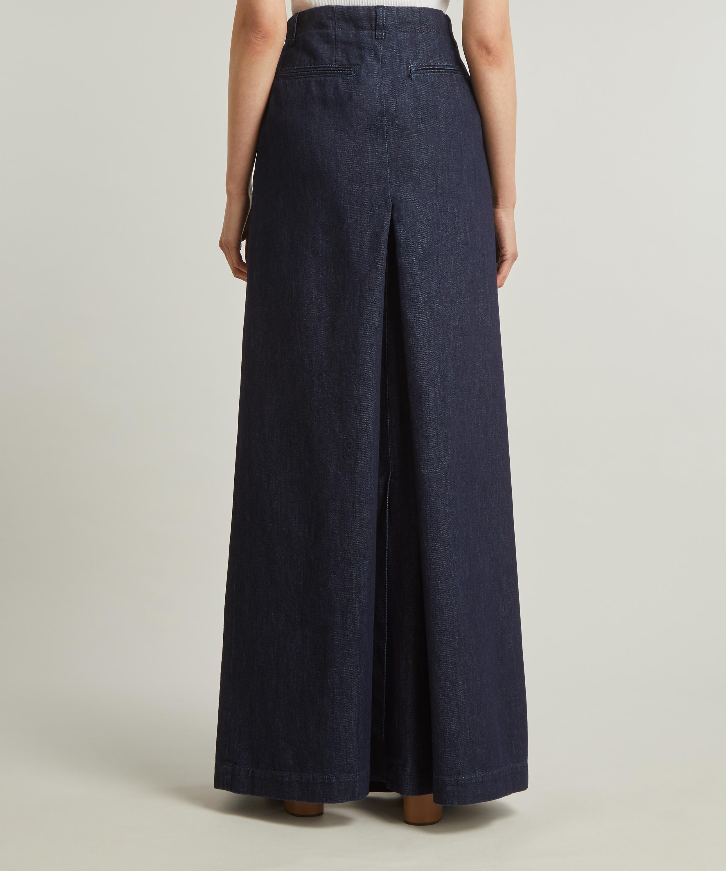 Dries Van Noten - Indigo Denim Maxi-Skirt image number 3