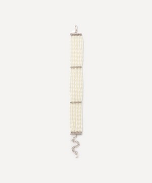 Kenneth Jay Lane - Pearl and Crystal Bar Choker Necklace image number 0