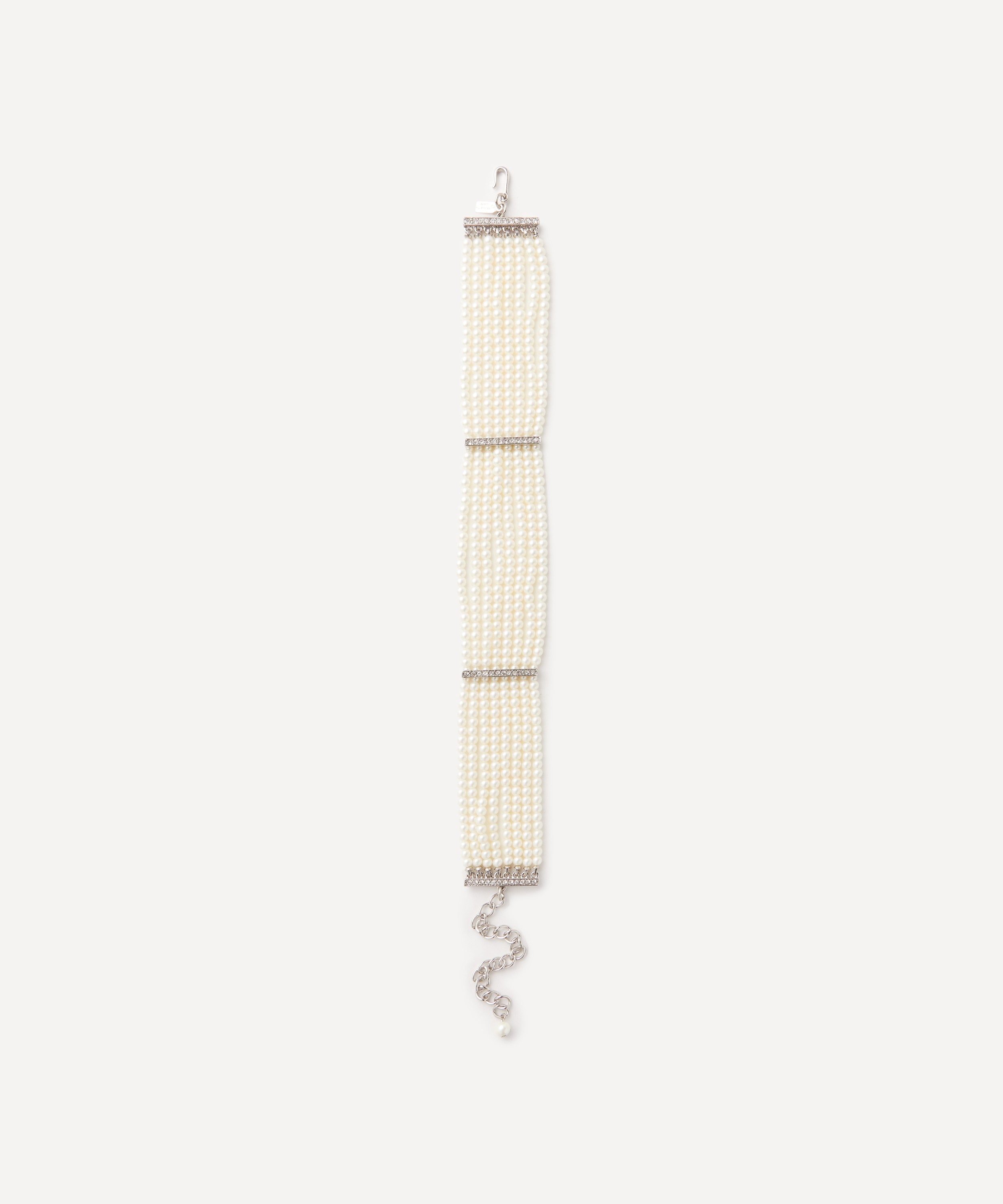 Kenneth Jay Lane - Pearl and Crystal Bar Choker Necklace image number 0