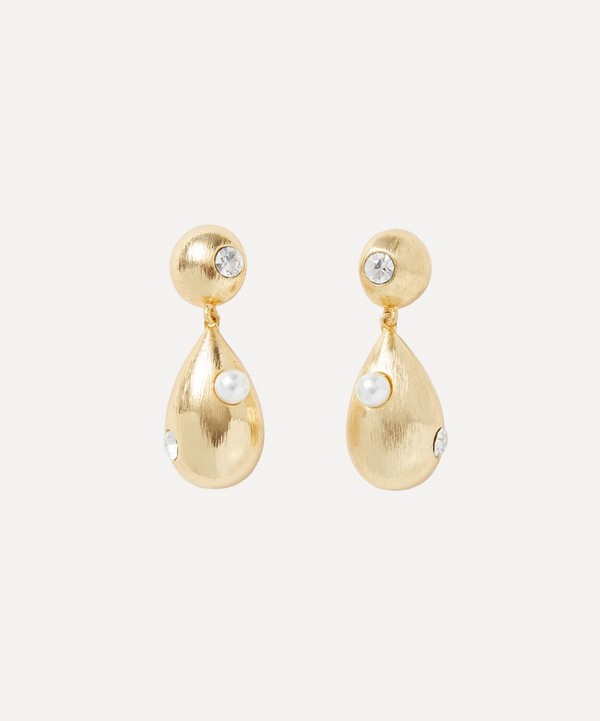 Kenneth Jay Lane - Gold-Plated Pearl Drop Earrings image number null