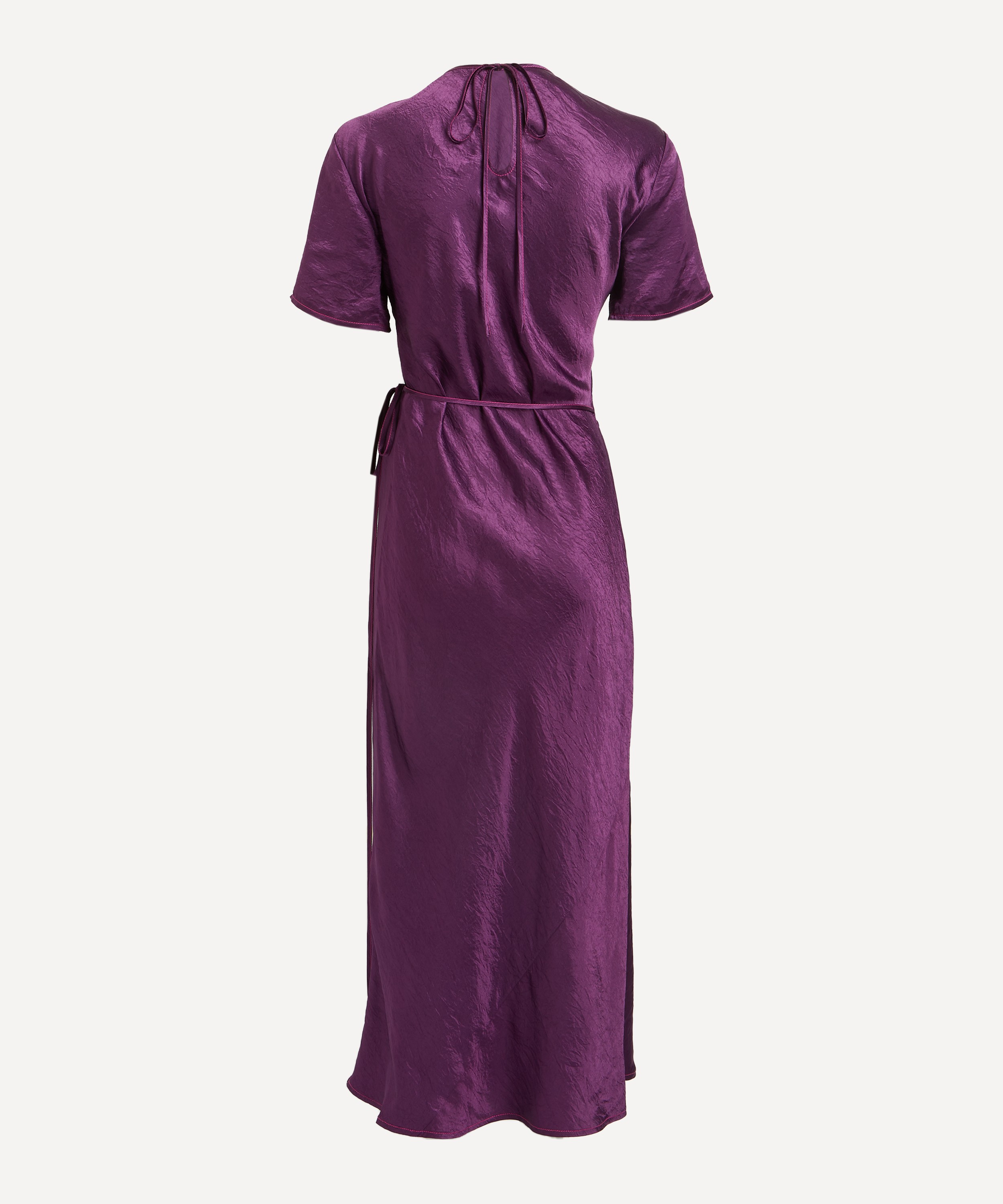 Acne Studios - Short Sleeve Satin Wrap-Dress image number 2