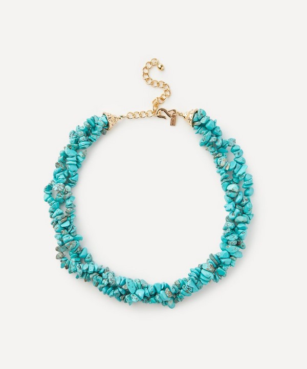 Kenneth Jay Lane - Gold-Plated Turquoise Bead Necklace image number null