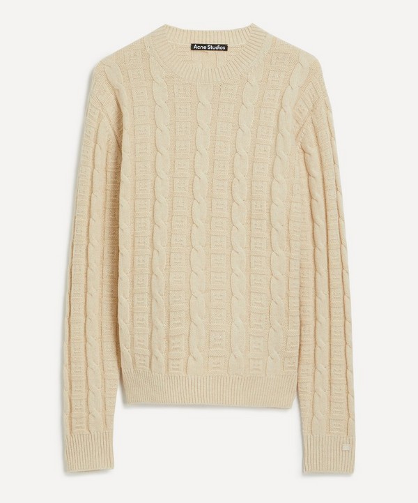 Acne Studios - Cable Knit Face Logo Jumper image number null