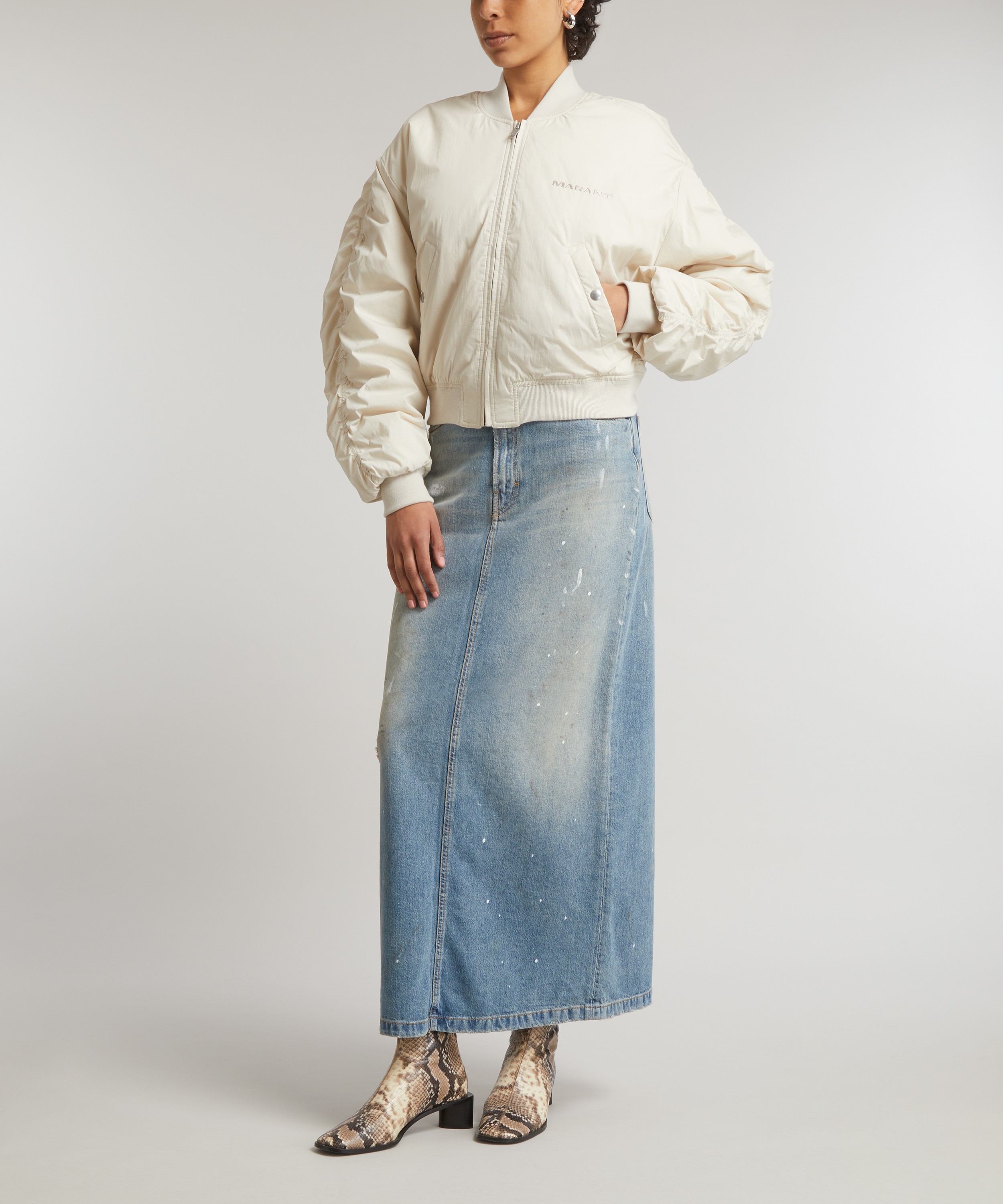 Acne Studios - Distressed Denim Maxi Skirt image number 1