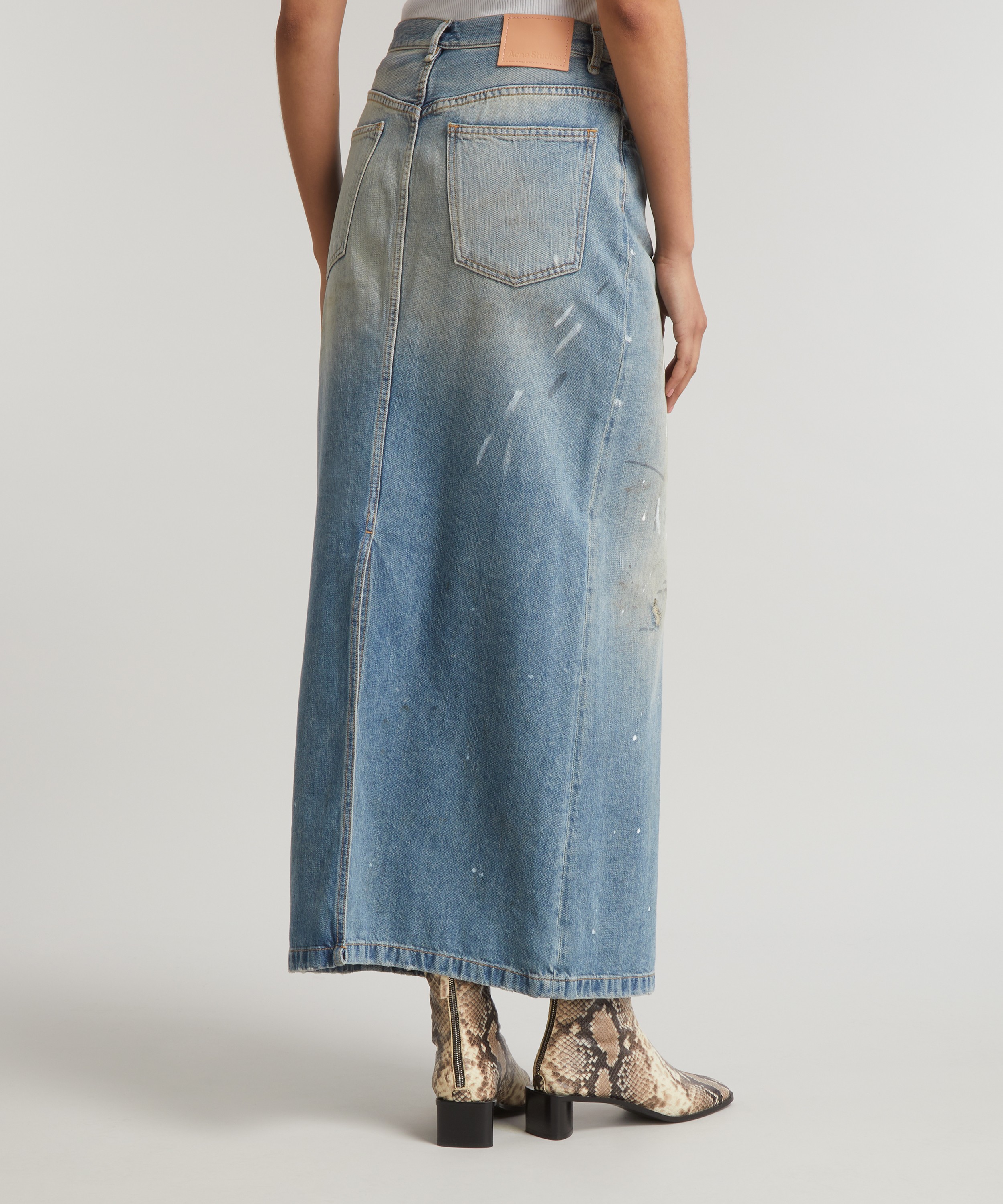 Acne Studios - Distressed Denim Maxi Skirt image number 3