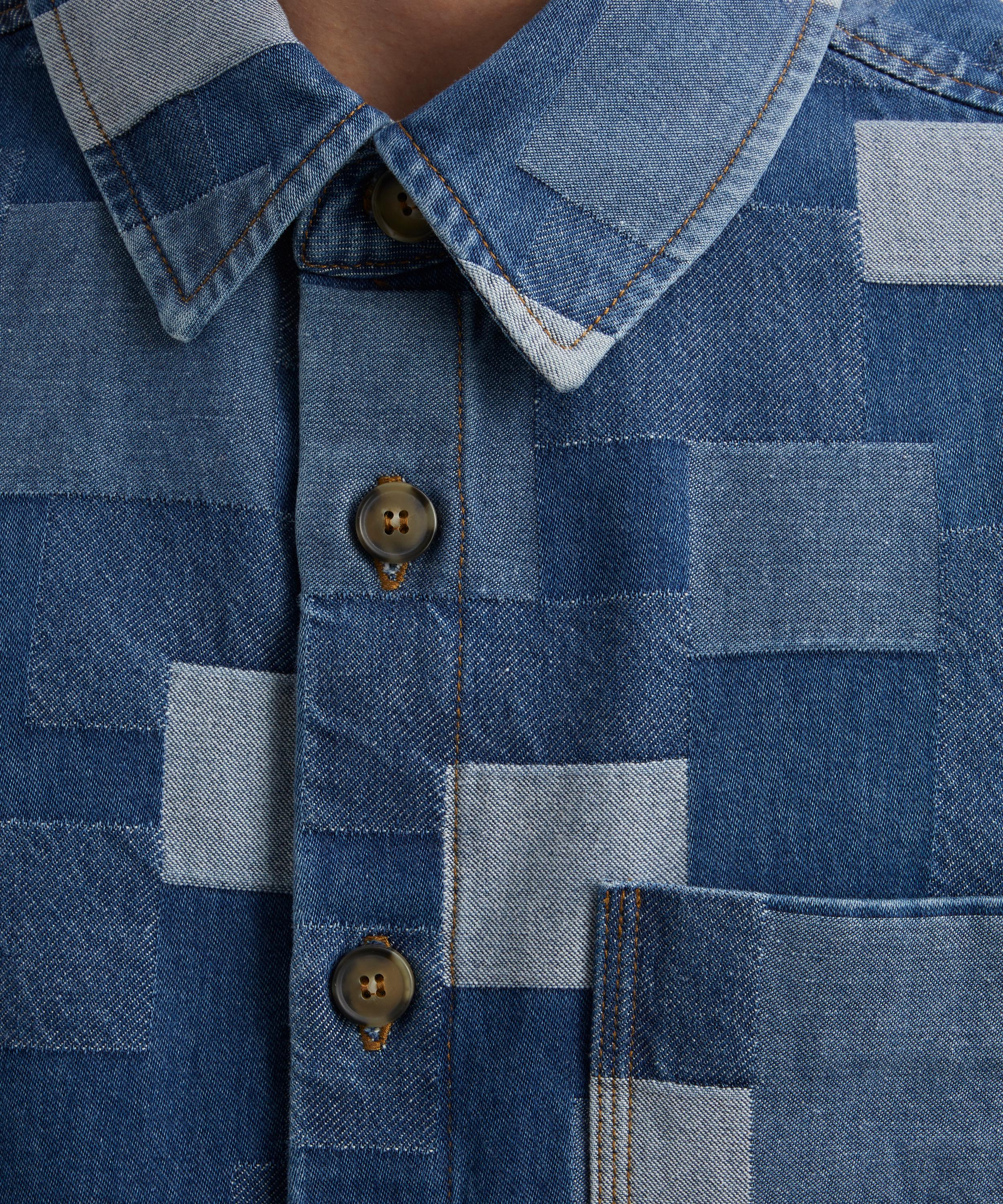 A.P.C. - Gil Short Sleeve Stonewashed Indigo Denim Shirt image number 4