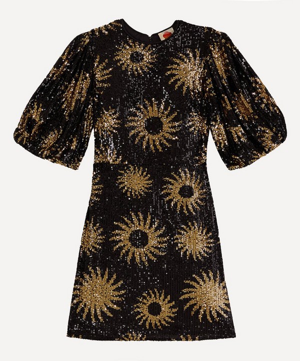 FARM Rio - Black Sunny Mood Sequin Mini-Dress