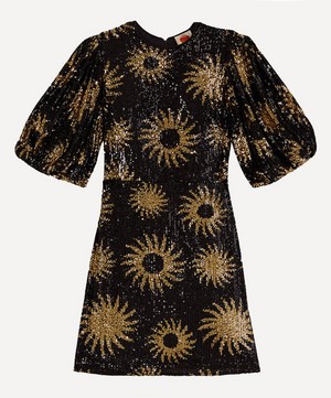 FARM Rio - Black Sunny Mood Sequin Mini-Dress image number 0