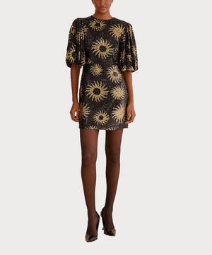 FARM Rio - Black Sunny Mood Sequin Mini-Dress image number 1
