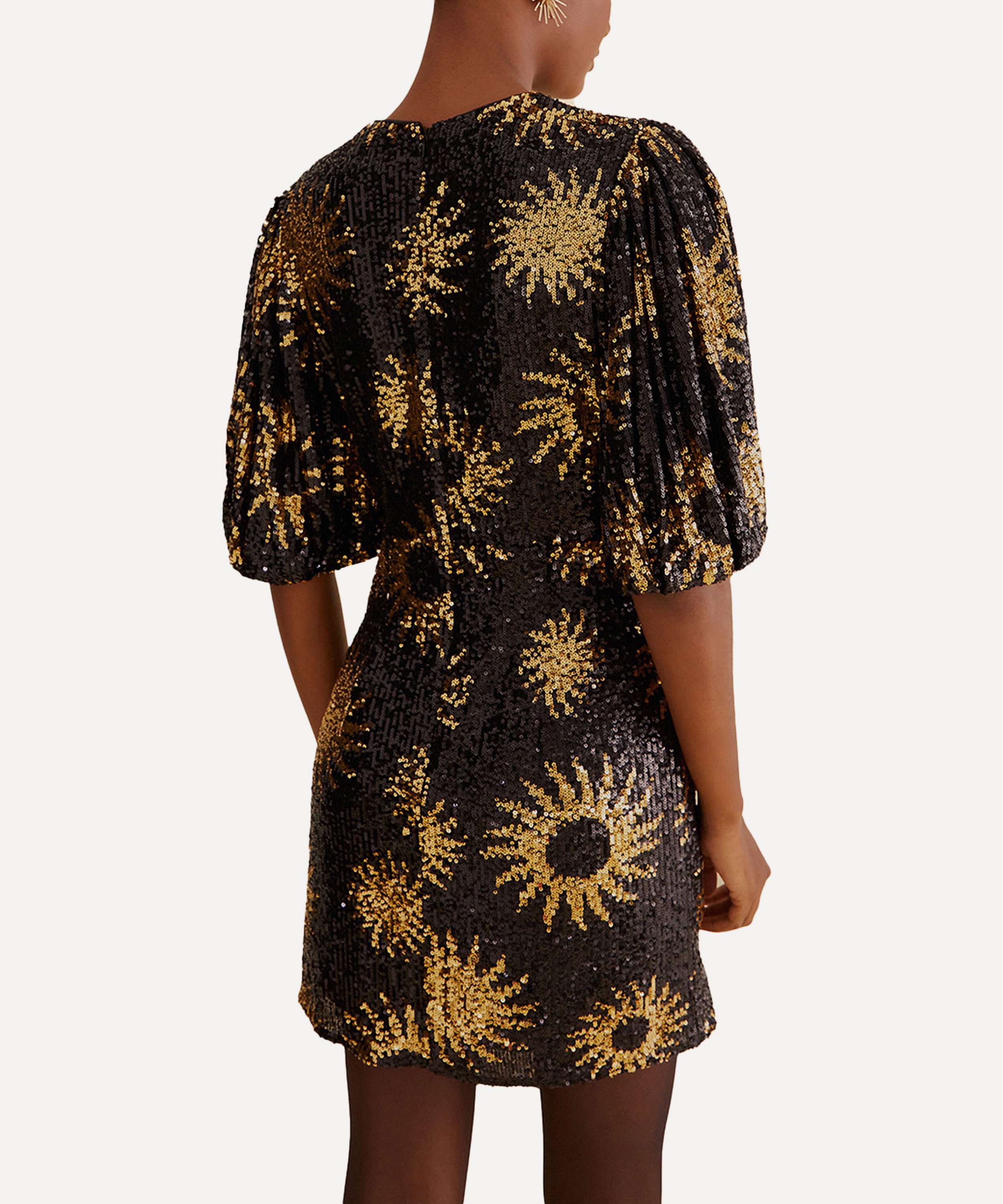 FARM Rio - Black Sunny Mood Sequin Mini-Dress image number 2