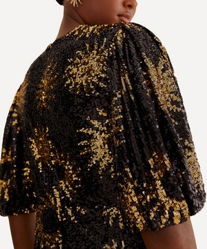 FARM Rio - Black Sunny Mood Sequin Mini-Dress image number 3