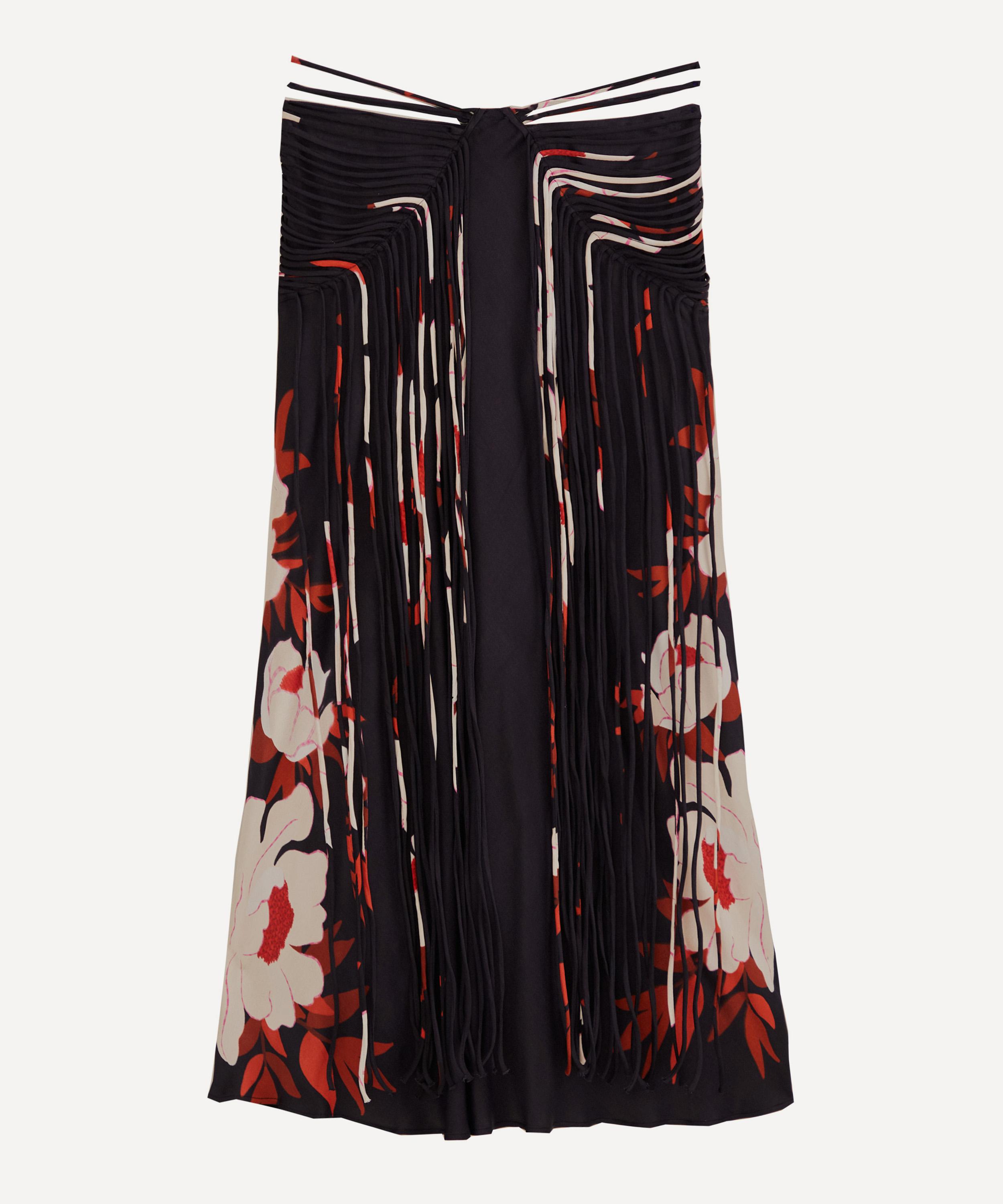 FARM Rio - Black Peony Fringe Skirt image number 0