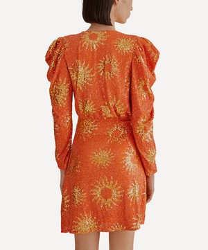FARM Rio - Orange Sunny Mood Sequin Mini-Dress image number 1