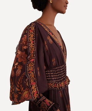 FARM Rio - Brown Paisley Bloom Long-Sleeve Maxi-Dress image number 3