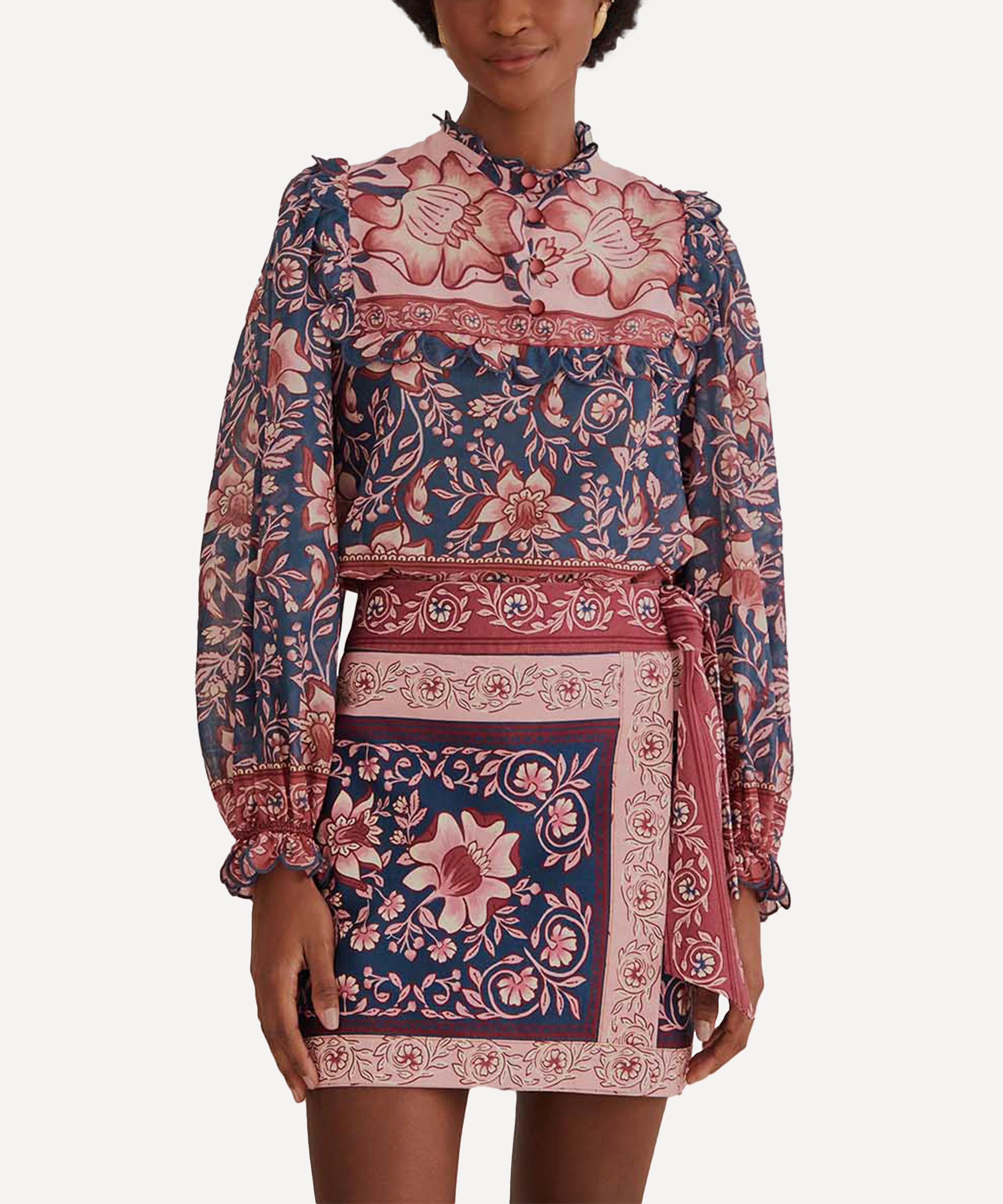 FARM Rio - Teal Ainika Charm Overlapped Mini-Skirt image number 1