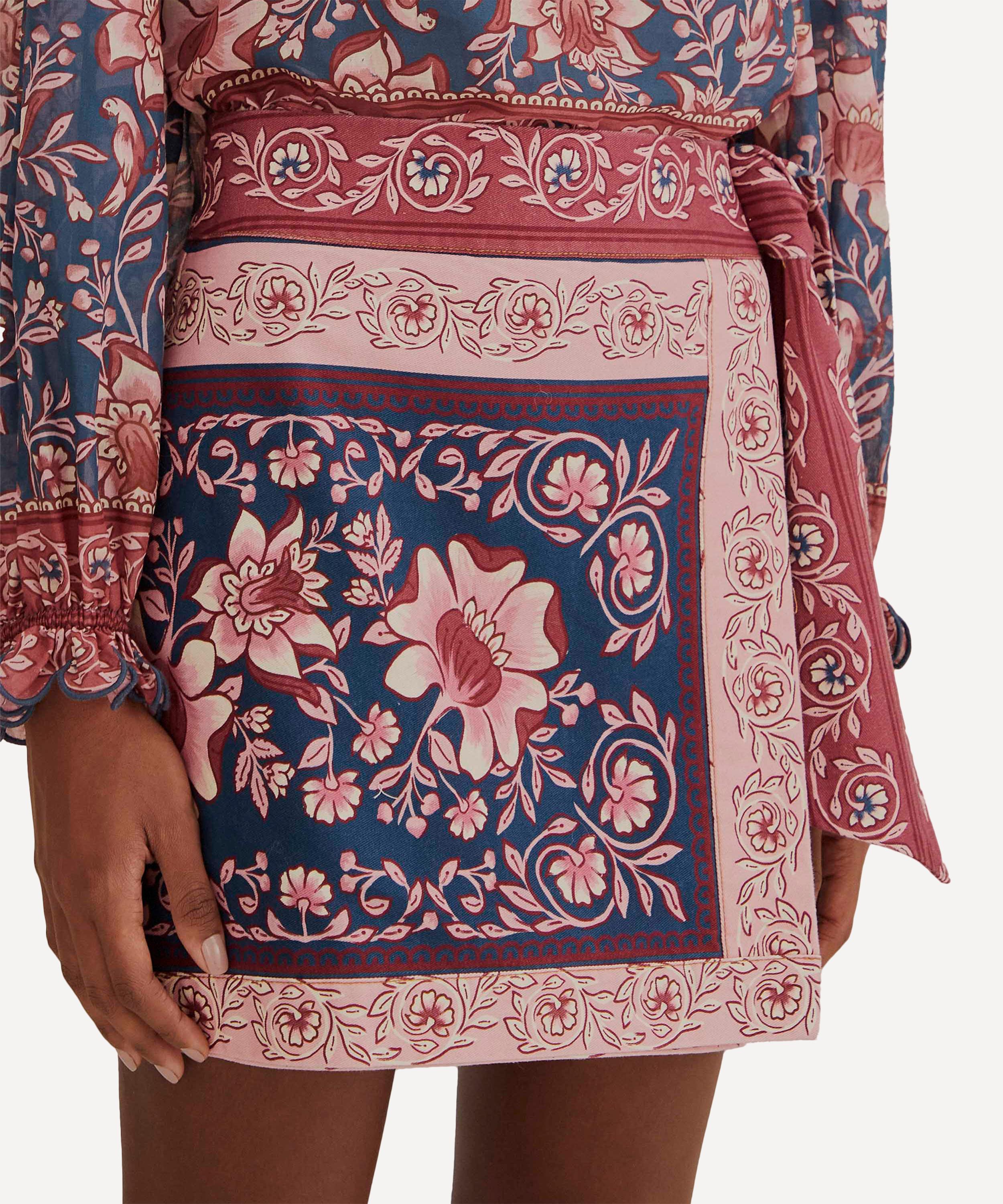 FARM Rio - Teal Ainika Charm Overlapped Mini-Skirt image number 3