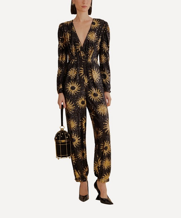 FARM Rio - Sunny Mood Sequin V-Neck Jumpsuit image number null