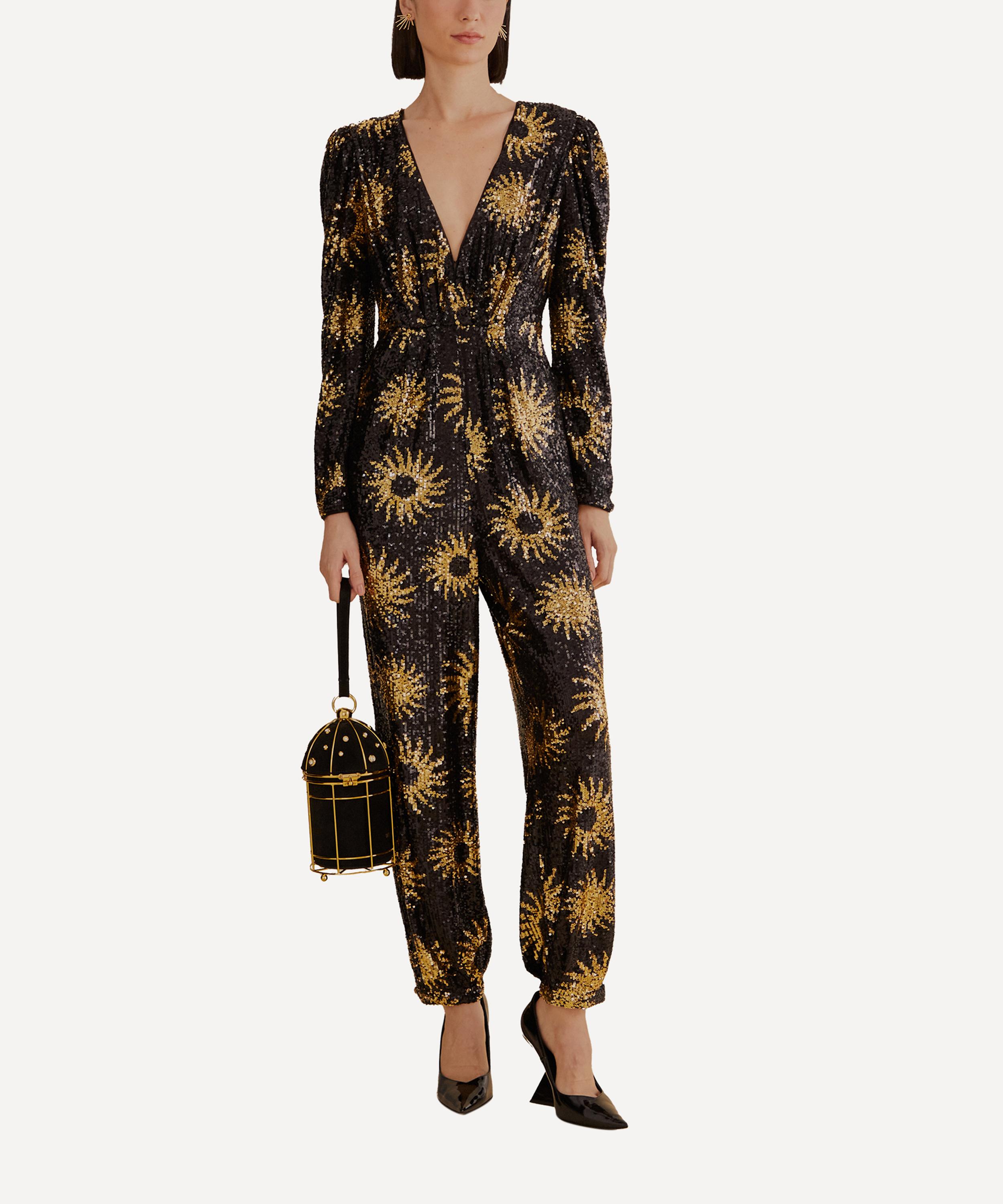 FARM Rio Sunny Mood Sequin V-Neck Jumpsuit