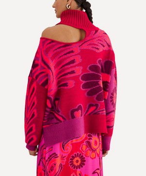 FARM Rio - Bold Pink Floral Knit Jumper image number 2