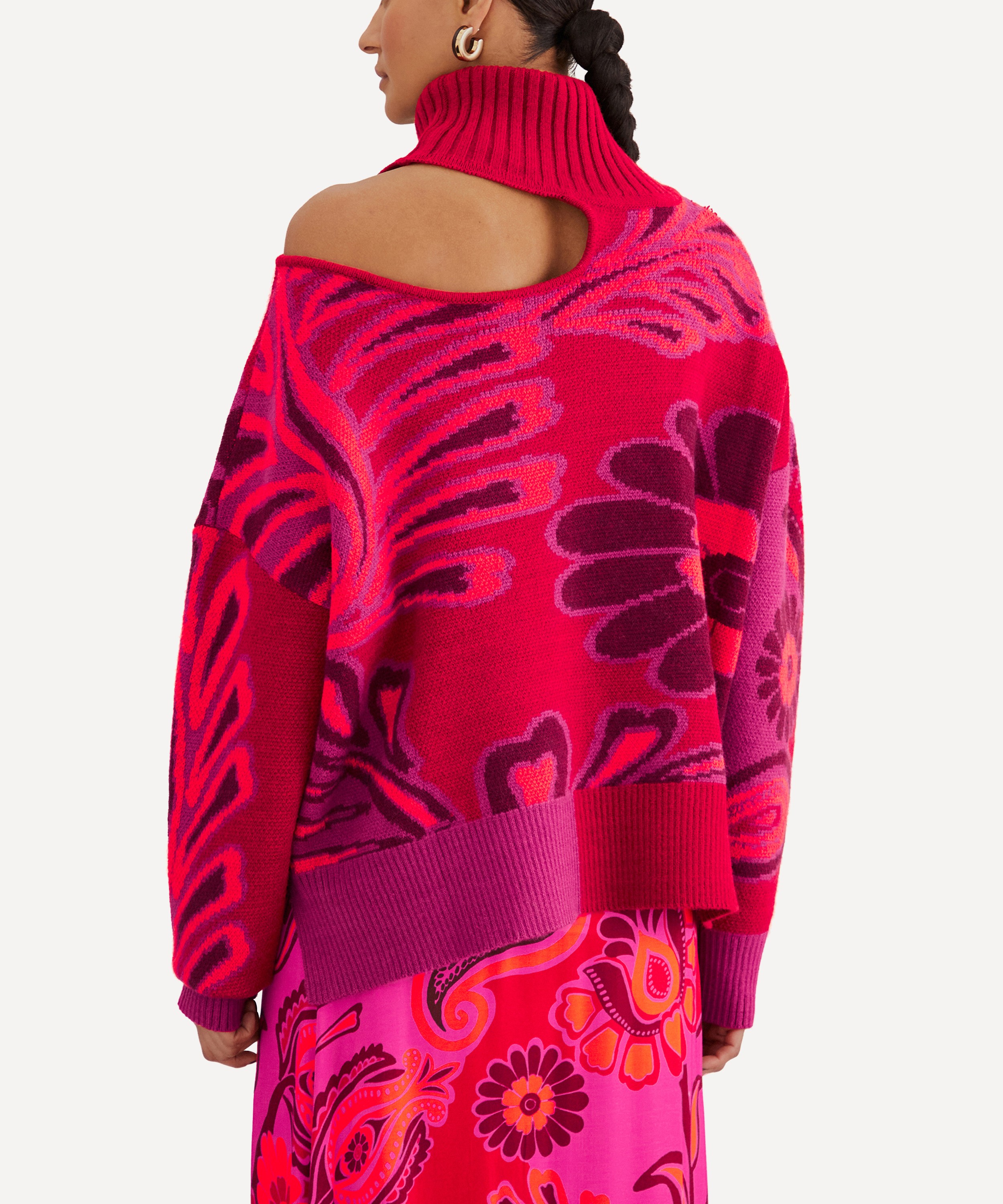FARM Rio - Bold Pink Floral Knit Jumper image number 2