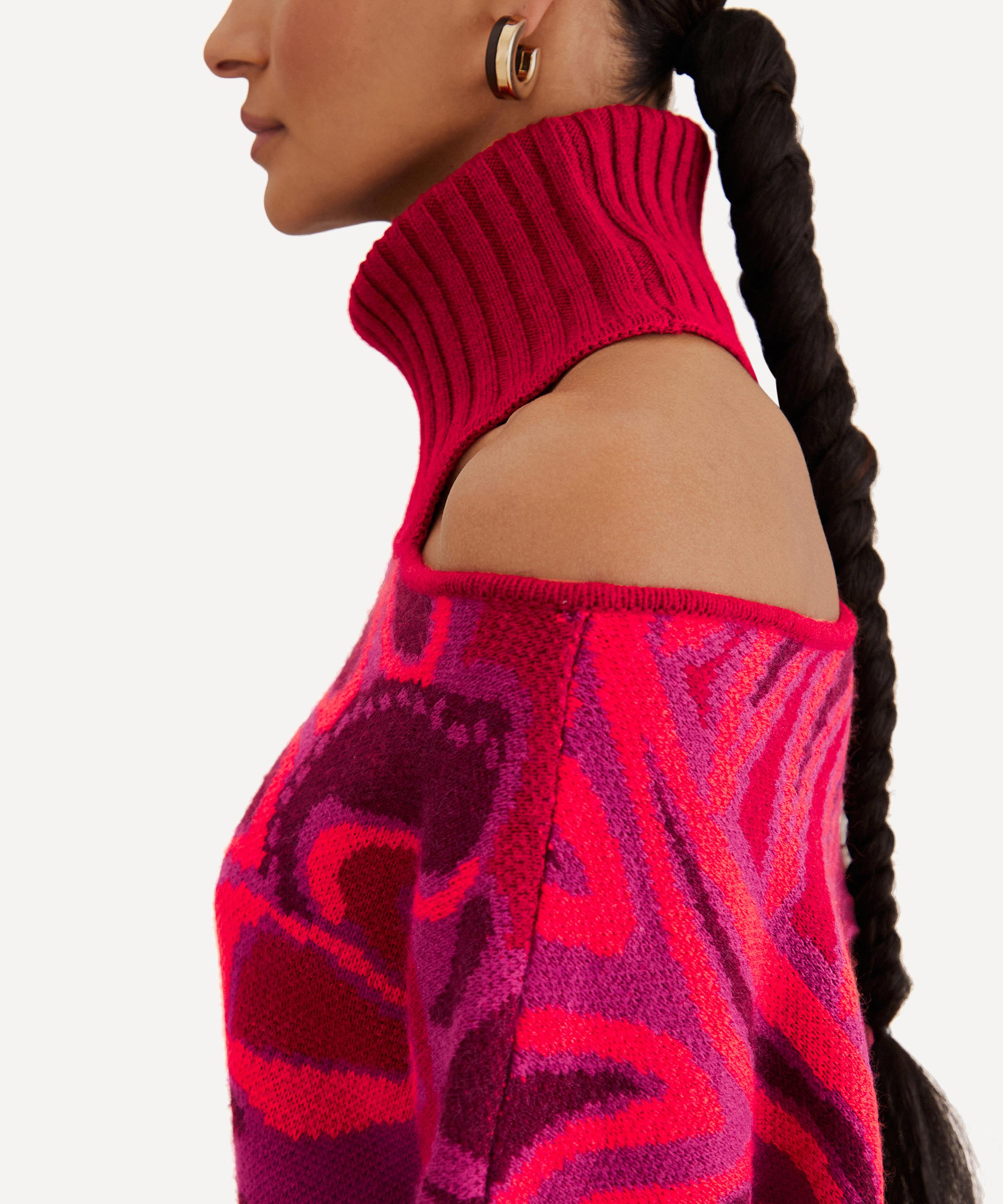 FARM Rio - Bold Pink Floral Knit Jumper image number 3